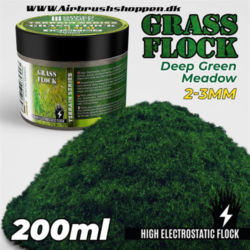 Static Grass Flock DEEP GREEN MEADOW græs 2-3 mm - 200 ml